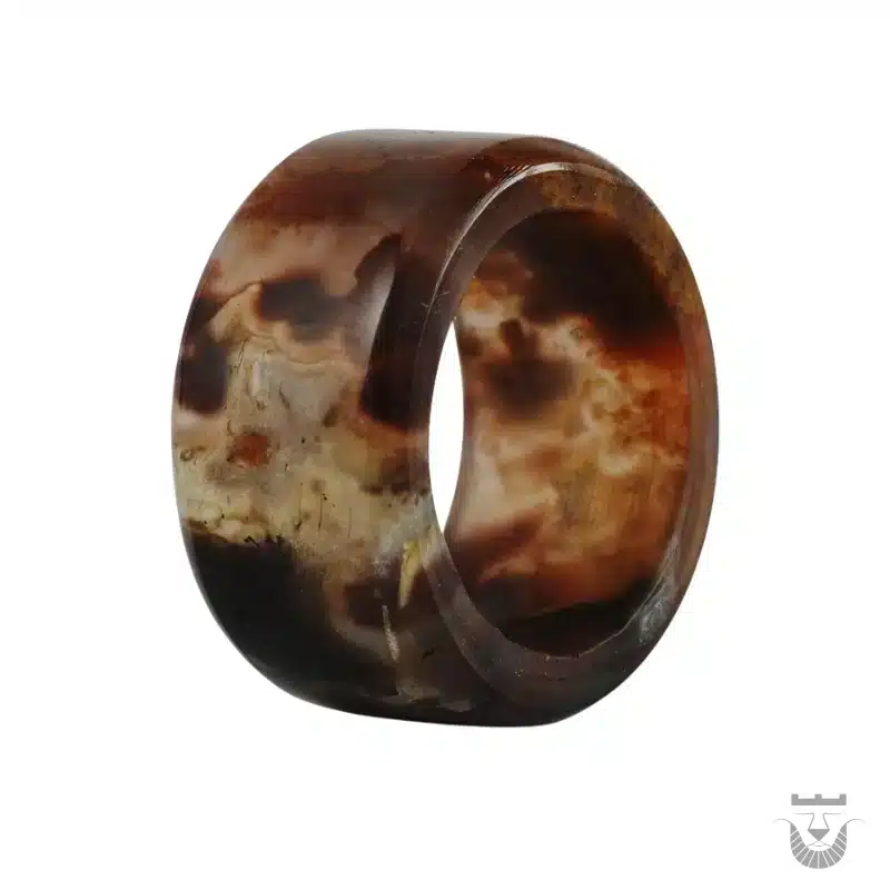 Date Colored Agate Persian Stone Ring